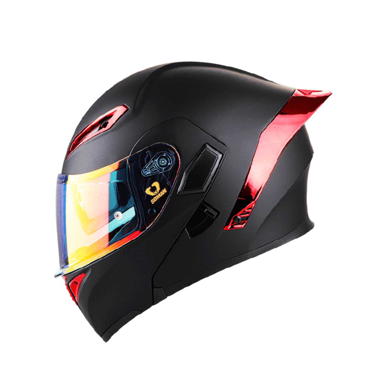 Negro Mate Son Buenos Los Cascos Hro CASCO SOMAN 955-S ALERON ROJO